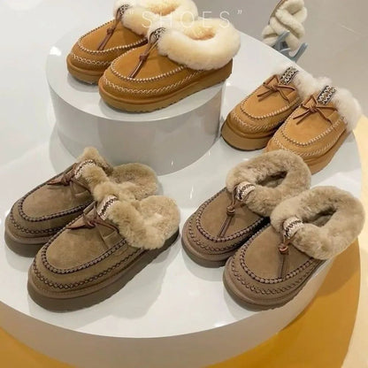 Snow Boots for Women in Winter 2025, New Soft and Comfortable Cotton Boots with Plush Insulation, Northeast Large Cotton Shoes