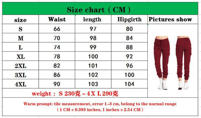 2022 New Solid Jogger Women's Cargo Pants Multi-Pocket Drawstring Elastic Waist Women Sports Pants Streetwear Casual Long Pant
