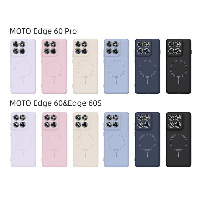 For Motorola Moto Edge 60S 60 Pro Phone Case Hand Feel Liquid Silicone Magsafe Magnetic Soft Mobile Phone Cover