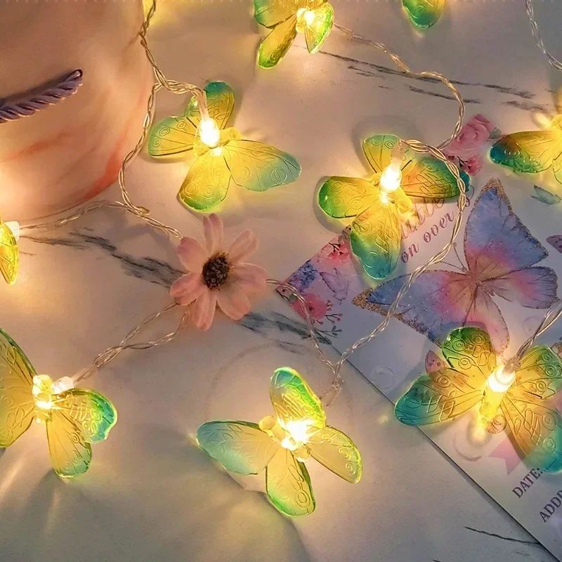 1.5M Butterfly LED Fairy Light String Garland Girls Butterfly Brithday Party Wedding Spring Home Decorations Kids Christmas Gift