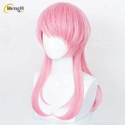 In Stock Anime Synthetic Sanzu Haruchiyo Cosplay Wig Long 56cm Pink Wig And Ear Clips Heat Resistant Fiber Hair RWig + A Wig Cap