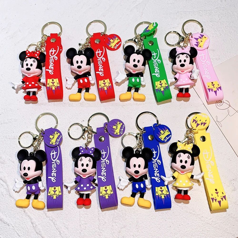 Disney Anime Mickey Chaveiro Desenho Animado Stitch Fofo Minnie Chaveiro Estudante Bolsa Pendurada Chaveiro Carro Tudo-a-ver Presentes de Natal