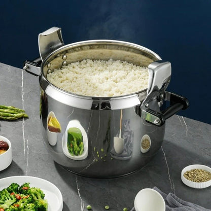 Panela de Pressão Extra Grande Panela de Pressão Comercial Espessa de Aço Inoxidável Utensílios de Cozinha Elétricos Bar de Jantar Casa Jardim