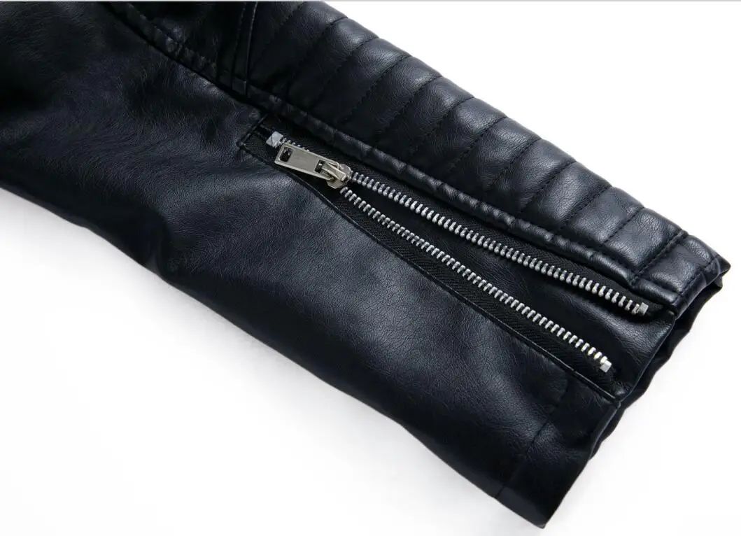 Black Women Faux Leather Jacket Spring Autumn Zipper Casual Pu Coat Female Biker Outerwear Ladies Clothes S-XXXL