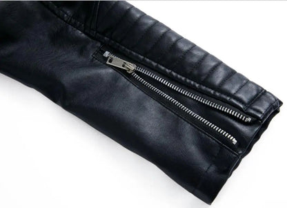 Black Women Faux Leather Jacket Spring Autumn Zipper Casual Pu Coat Female Biker Outerwear Ladies Clothes S-XXXL