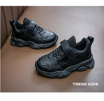 Children White Running Shoes Kids Fashion Sneakers PU Soft Breatheable Comfortable Boys Girls School Sports Shoes Size 26-37