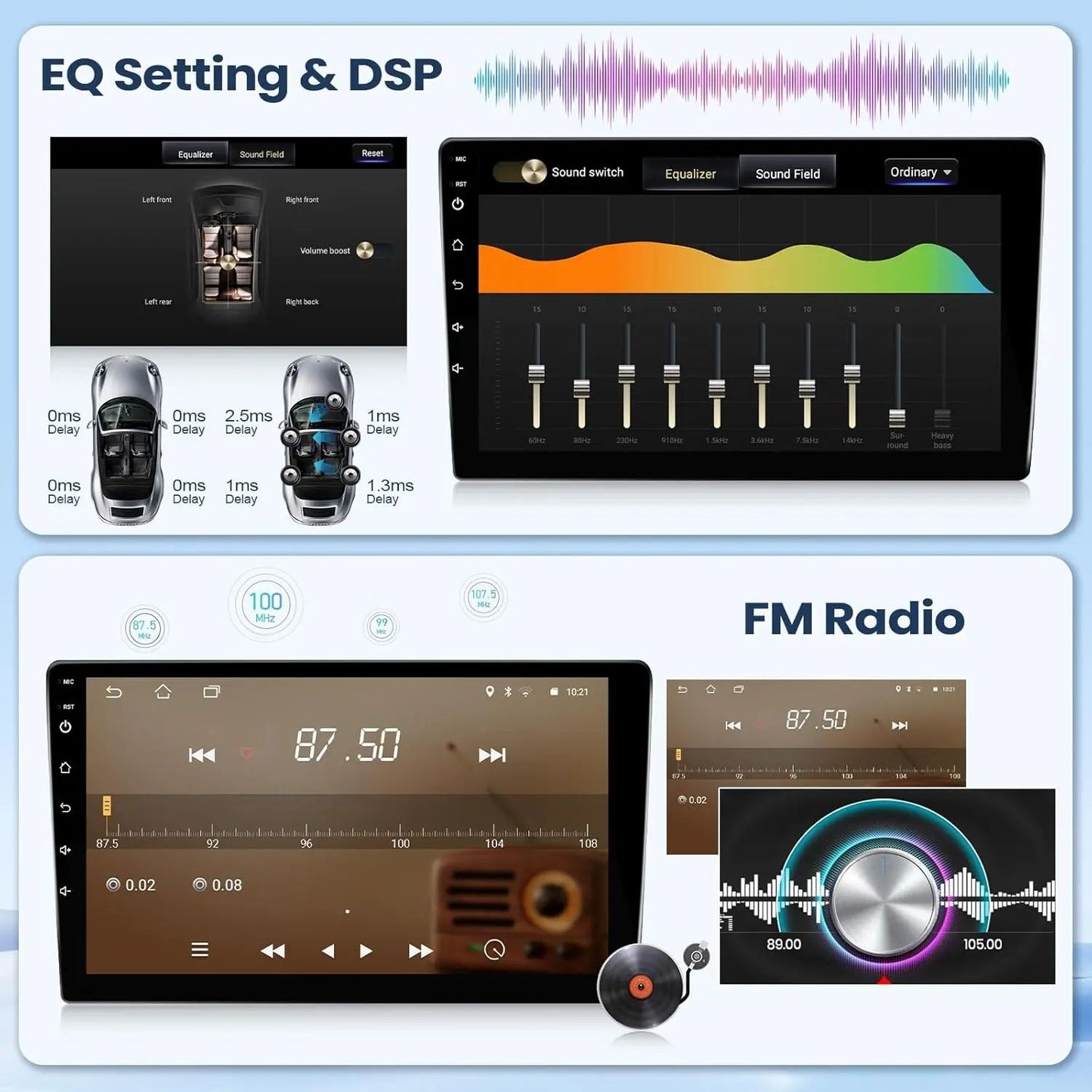Suporte de Rádio Estéreo para Carro CarPlay e Android Auto Sem Fio para Honda Civic 2006-2011 Tela Sensível ao Toque IPS de 10" Bluetooth/WiFi/Câmera Traseira