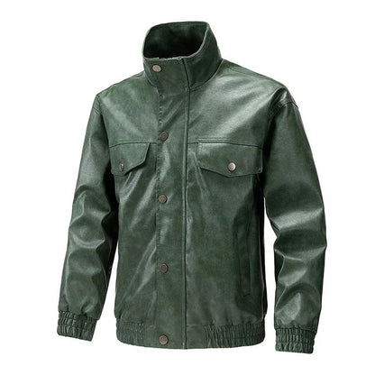 New Retro High Street Versatile Couple Motorcycle Fashionable Breathable Coat Winter Men Handsome Trendy Leather Jacket Comfort