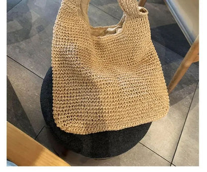 Fashion Straw Women Shoulder Bags Paper Woven Female Handbags Large Capacity Summer Beach Straw Bags Casual Tote Purses