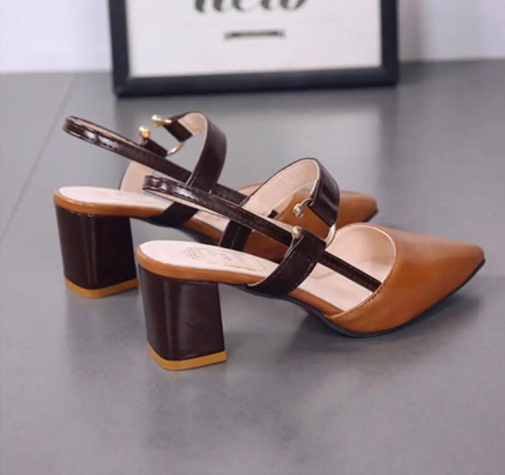 Women's Shoes Trend 2024 Shoe Genuine Leather Medium Heel Block Heels Mirror Luxury Designer Chunky Sandals Ladies Sexy Sandal