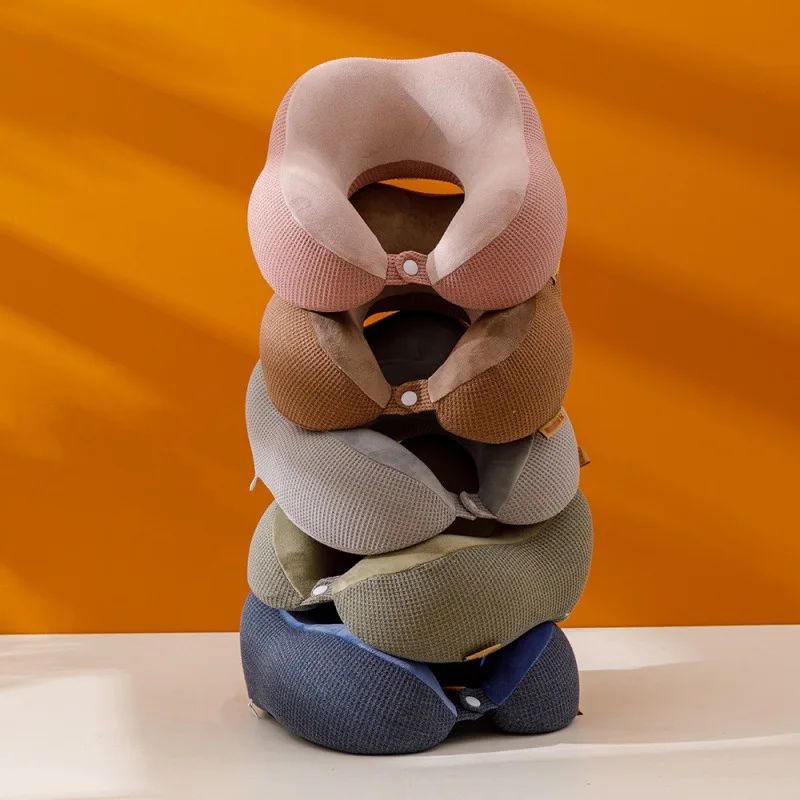 U-shaped Pillow Memory Foam Slow Rebound Lunch Break Neck Pillow Airplane Travel Neck Pillow Mesh Hump Car Throw Pillow