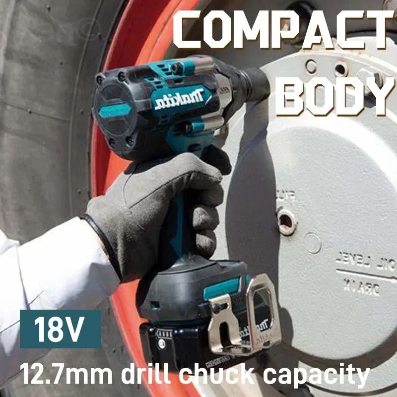 Parafusadeira de impacto Makita 18V com carregamento, chave elétrica de lítio sem escovas, alto torque DTW700 DTW700RGD