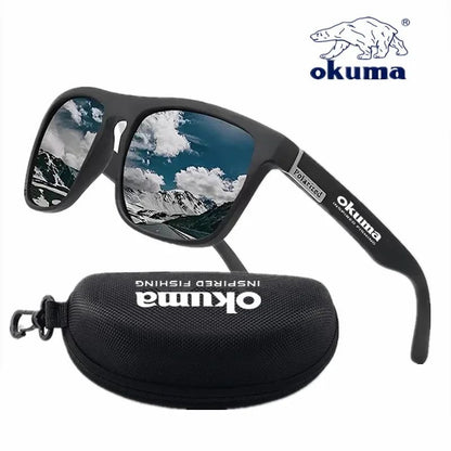 Óculos de sol polarizados Okuma UV400 para homens e mulheres, para caça ao ar livre, pesca, ciclismo, óculos de sol, caixa opcional