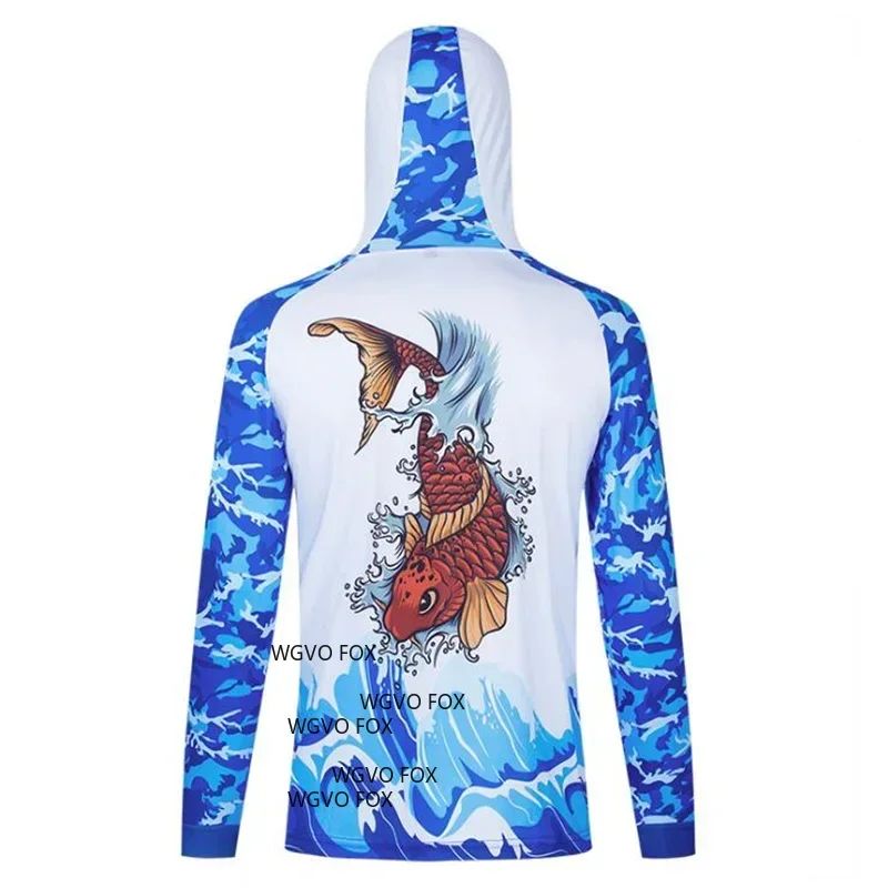 Camisa de Pesca Masculina de Manga Longa Profissional Respirável de Secagem Rápida com Capuz Anti-UV para 2026, Roupas Masculinas de Pesca para Uso Externo, Casaco de Pesca
