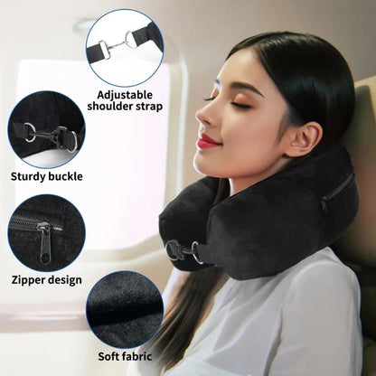 Neck Pillow Travel Pillow Sleeping Pillows Bag with Fillable Cover U Shaped Velvet Pillowcase Storage for Airplane cylinder