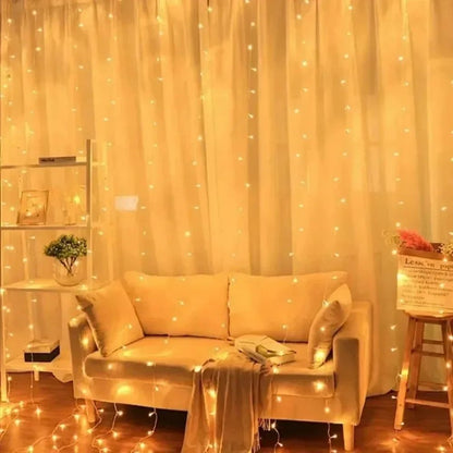 3/6m LED Curtain String Lights USB Festoon Remote Control Garland Fairy Lights Wedding Christmas Decoration for Home Bedroom