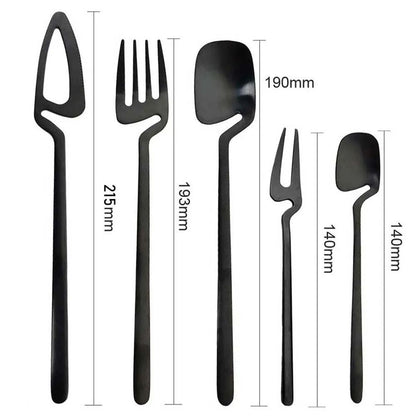 Conjunto de talheres de aço inoxidável fosco com 15 peças, faca, garfo, colher, conjunto de jantar, talheres de cozinha, serviço de prata