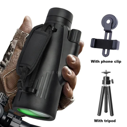 Monocular Potente 5000M 12x50 Alcance Longo Portátil Telescópio de Alta Ampliação Profissional para Camping