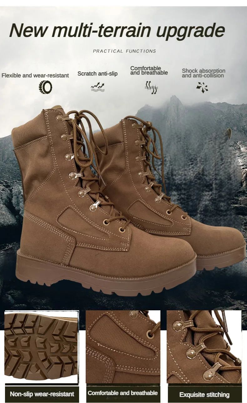 2025 New Man Tactical Combat Boots Men Outdoor Hiking Desert Boots Breathable Male Ankle Boots Jungle Shoes