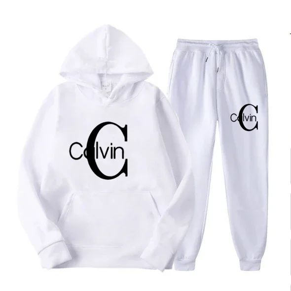 The new men's sportswear brand set of casual sportswear, men's autumn and winter set hoodie + long pants for warmth