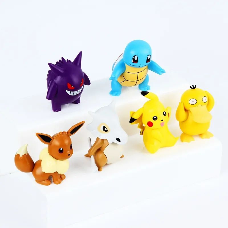 Novo Conjunto 6 Peças/Set Pocket Monsters Bonecos de Anime Kawaii Pikachu Fantasiado Bonecos de Ação PVC Modelo de Coleção Adulto Bonecas de Brinquedo Presente