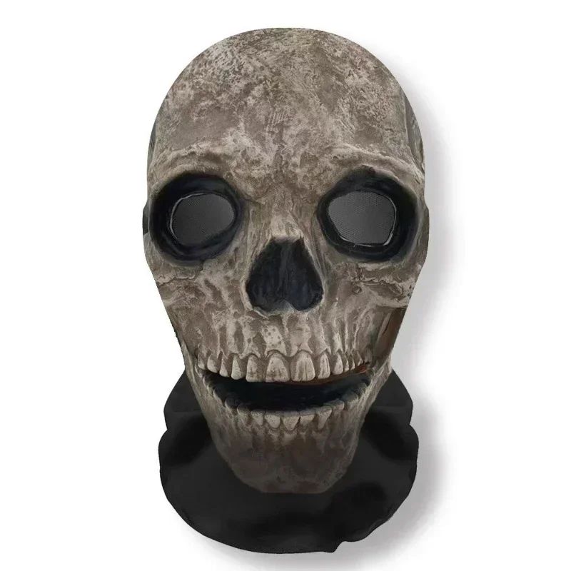 Halloween Cosplay Headwear Fashion Hip Hop Hood Hat Headgear 3D Full Face Mask Elastic Mesh Ghost Face Mask for Horror Party