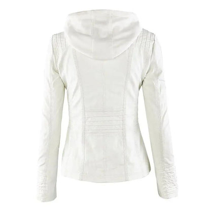 Gothic Faux Leather Jacket Women Coat 2025 Hoodies Winter Autumn Motorcycle Jacket Black Outerwear Leather PU Basic Jacket Coat