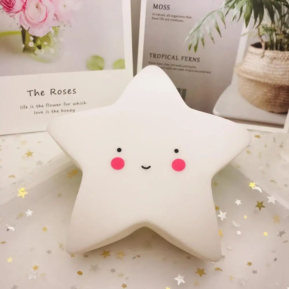 LED Mini Night Light Cartoon Fantasy Star Moon Bedside Light Baby Room Decoration Feeding Night Light Children Gift Toy