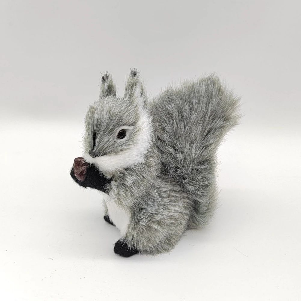 Simulation Squirrel Animal Figurines Christmas Artificial Squirrel Ornament Christmas New Year Party Desktop Decoration