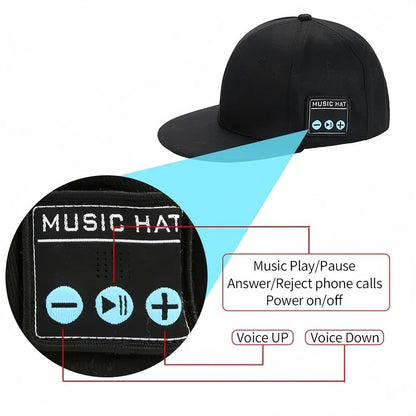 Boné com alto-falante Bluetooth, ajustável, sem fio, com viva-voz inteligente para esportes ao ar livre, boné de beisebol Bluetooth sem fio com microfone