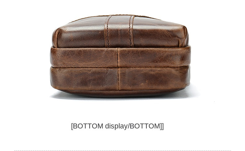 New Men's Cow Leather Chest Bag Man Small Shoulder Casual Male Crossbody Waist Bag
