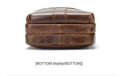 New Men's Cow Leather Chest Bag Man Small Shoulder Casual Male Crossbody Waist Bag