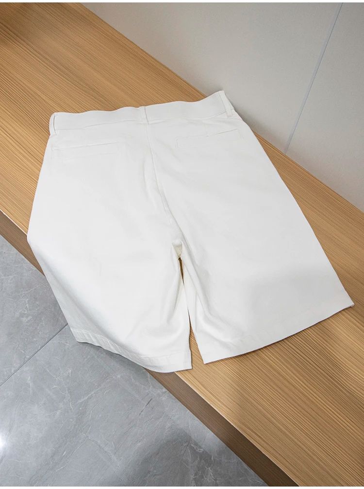 BC Elastic, comfortable and breathable summer men's versatile casual loose white shorts