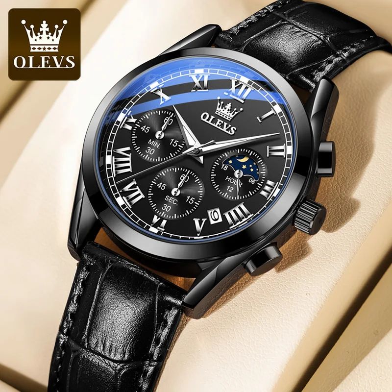 OLEVS 2871 Multifunctional Men's Watches Stainless steel Luminous Waterproof Luxury Men Wristwatch Business Watch Man