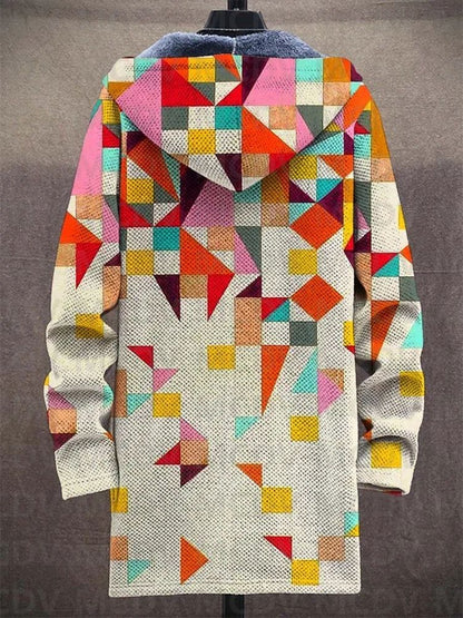 Men's Plush Thick Loose Long-Sleeved Coat Cardigan Fleece Overcoat Thick Warm Jacket