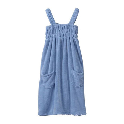 Women Wearable Bath Towel Wearable Towels Coral Fleece Women's Bath Skirt Absorbent Bath Skirt Shower Sauna Wear Towel