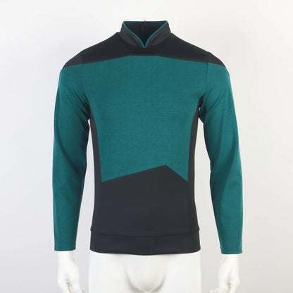 Star TNG The Next Generation Trek Red Yellow Blue Shirt Uniform Cosplay Costume For Men Coat Halloween Party Clothing