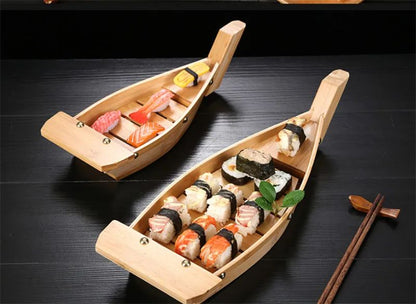 Culinária Japonesa Barcos de Sushi Ferramentas de Frutos do Mar Barco de Madeira de Bambu Feito à Mão Sashimi Pratos Frios Variados Louças Fornecedores de Bar