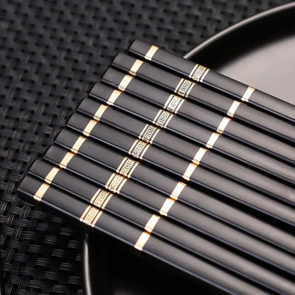 Metal Alloy Chinese Chopstick Reusable Non-slip Sushi Food Chop Sticks Japanese Korean Chopsticks Kitchen Tableware Accessories