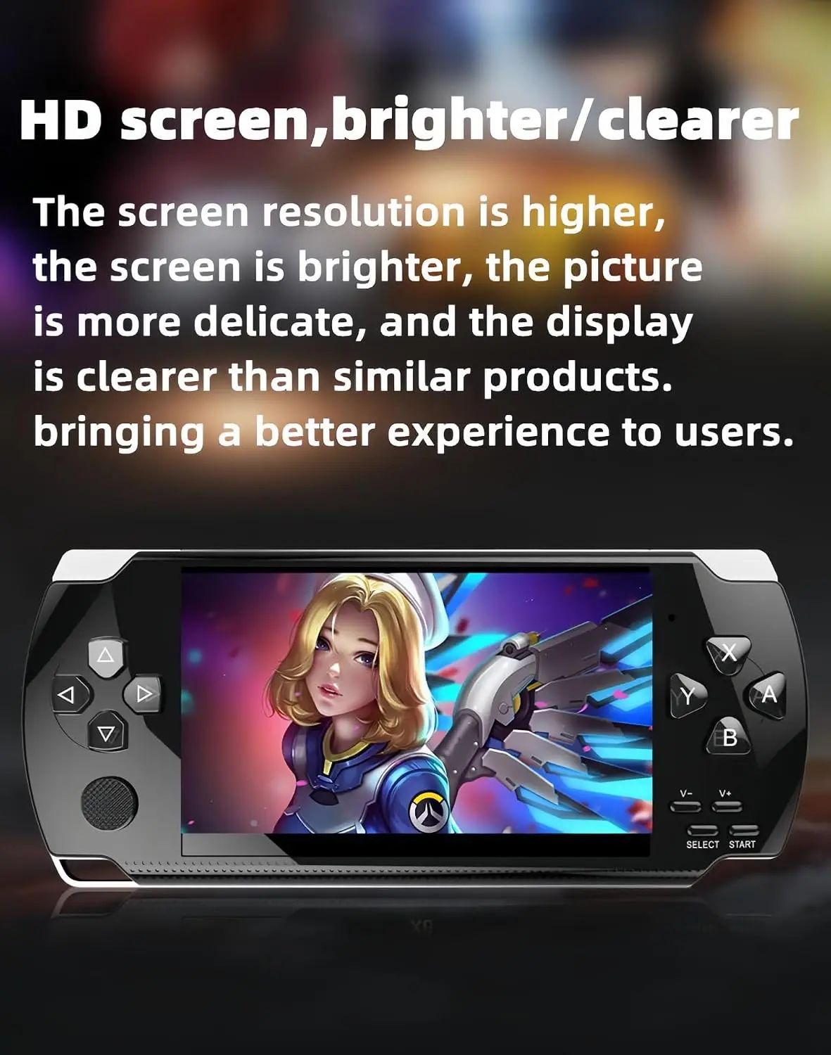 HLF Retro Video Game Console Screen Built-in 2000 Games Handheld Game Console Multiple Emulators Mini Portable Game Device MP3 MP4 Music TV Output E-Bbook Children/Men/Festivals