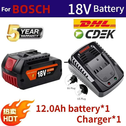 Para bateria Bosch Profissional 18V 12.0Ah, compatível com GBA GBH GSR GSB, bateria de substituição para BAT618 BAT609 BAT620
