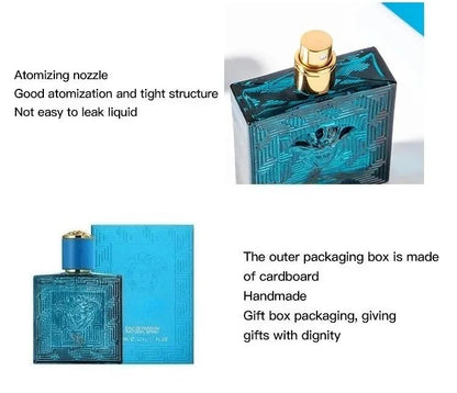 100ml Eros Flame Men Eau De Parfum Spray Tester Woody Notes Covered or Uncovered, Random Packaging Is Rudimentary
