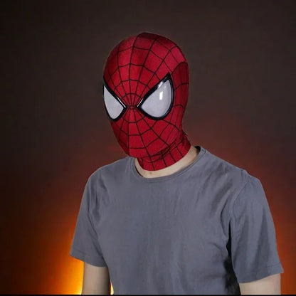 Homem-Aranha Cosplay Máscara Eletrônica de Olhos Móveis Homem-Aranha 1:1 Brinquedos com Controle Remoto para Adultos e Crianças de Presente