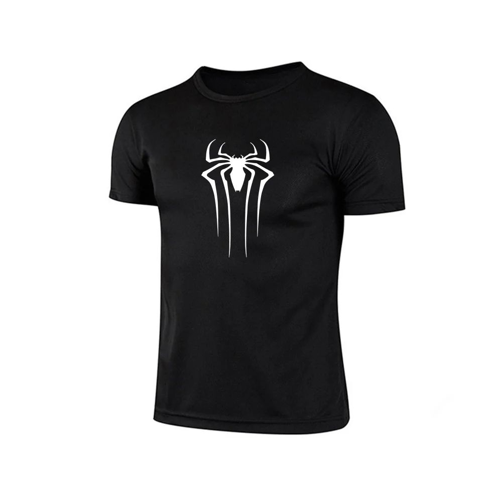 Men's Summer Casual Comfortable Spider print Man T-Shirt Sports Gym Sportswear Quick-Drying Breathable T Shirt