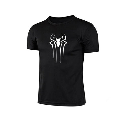 Men's Summer Casual Comfortable Spider print Man T-Shirt Sports Gym Sportswear Quick-Drying Breathable T Shirt
