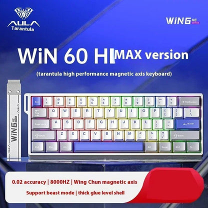 Teclados Win60 Win68 Aula com Teclas Magnéticas 8K, Teclado Mecânico para Jogos, Teclado com Fio para Esports com Luz RGB e Hot-Swap para PC Gamer (Presente)
