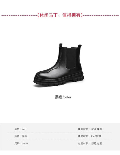 botas chelsea masculinas de luxo cano alto, sapatos de couro originais pretos da moda, bota plataforma de cowboy, bota chunky com cano longo elegante