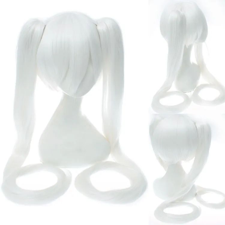 28 Cores Peruca de Cosplay Mi Ku Longa Resistente ao Calor Cabelo Sintético Clip Rabos de Cavalo Perucas de Festa de Halloween + Touca de Peruca Snow Mi Ku
