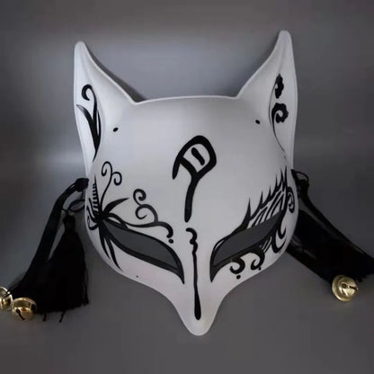 Japanese Style Half Face Hand Painted Fox Mask Men And Women Masquerade Halloween Festival Cosplay Prop High Quality