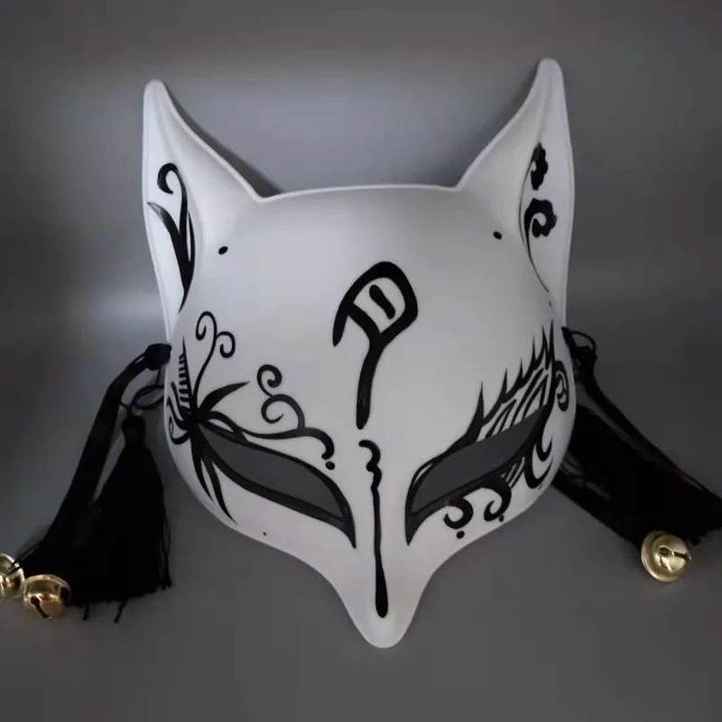 Japanese Style Half Face Hand Painted Fox Mask Men And Women Masquerade Halloween Festival Cosplay Prop High Quality